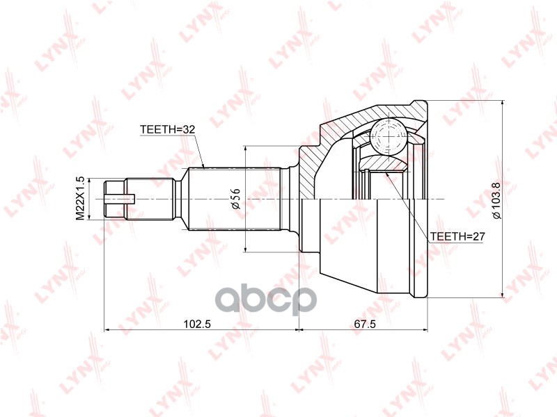 Шрус LYNXauto CO-3677 LYNXauto арт. CO-3677