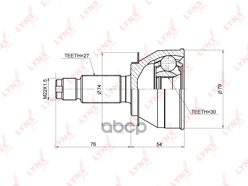 ШРУС наружный SUBARU Legacy IV 2.0-3.0 03-09 LYNXauto арт. co-3679