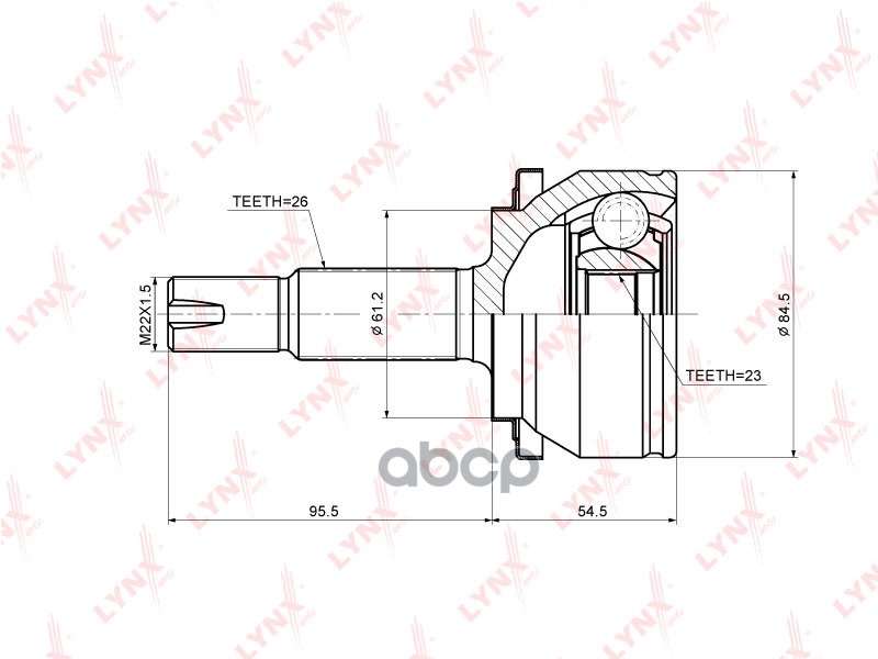 ШРУС наружный LYNXauto CO-3707 LYNXauto арт. CO-3707