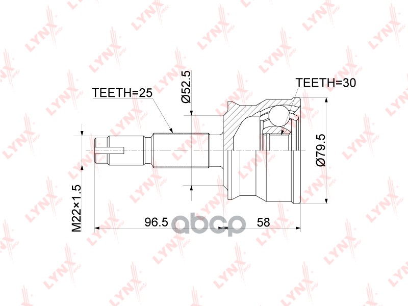Шрус Внешний | Перед Прав/Лев| LYNXauto арт. CO3729