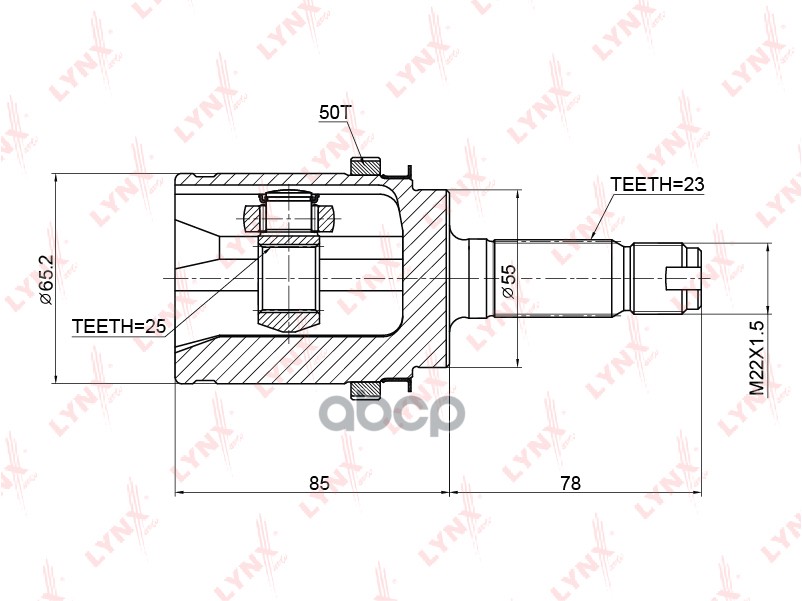 ШРУС наружный HONDA CR-V(RD) 2.0 95> LYNXauto арт. co-3768a
