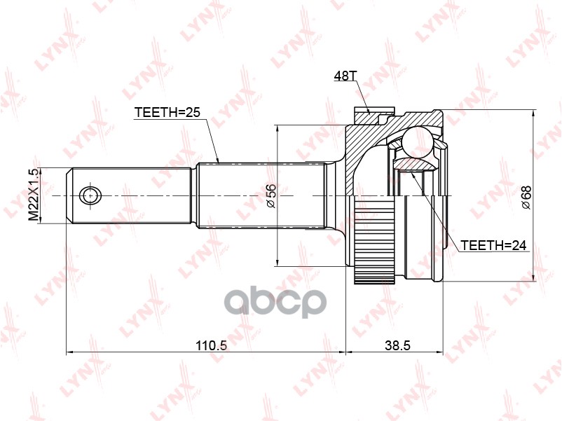 Шрус Наружный | Зад Прав/Лев | LYNXauto арт. CO3775A