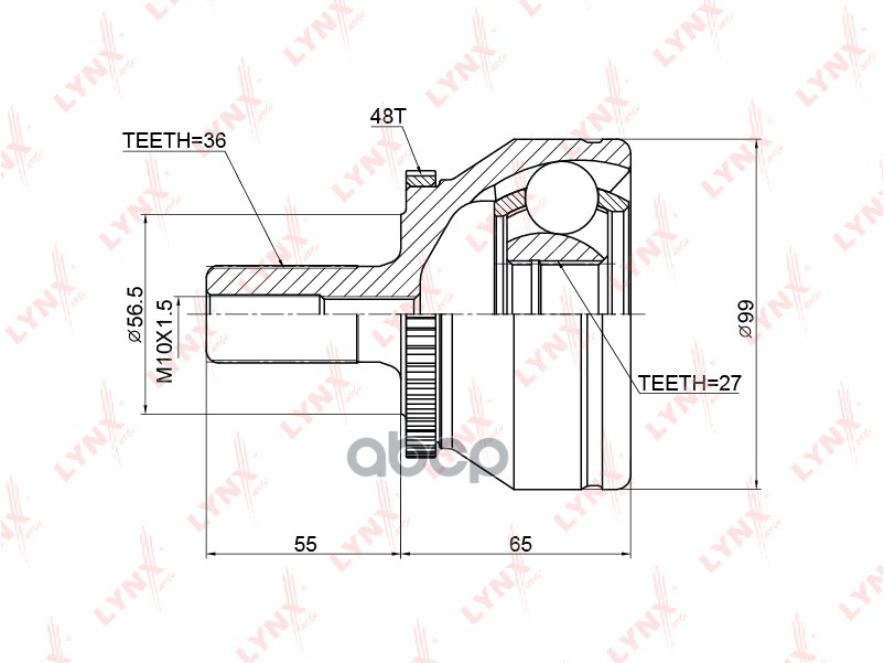 ШРУС наружный VOLVO XC90 2.5T-4.4 02> LYNXauto арт. co-3780a