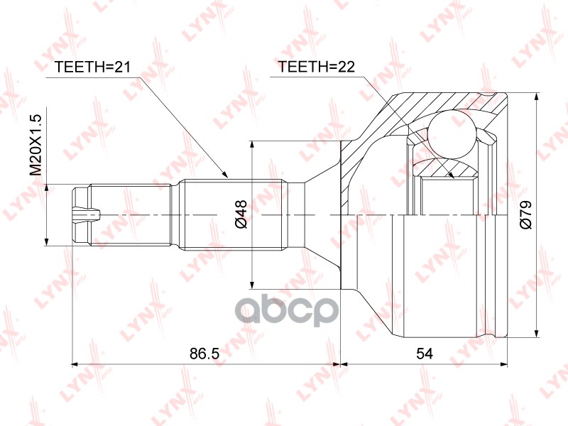 Шрус Внешний | Перед Прав/Лев | LYNXauto арт. CO3795