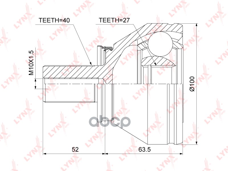 ШРУС наружный подходит для LAND ROVER Freelander 2 2.2D-3.2 06-14 CO-3832 LYNXauto арт. CO-3832