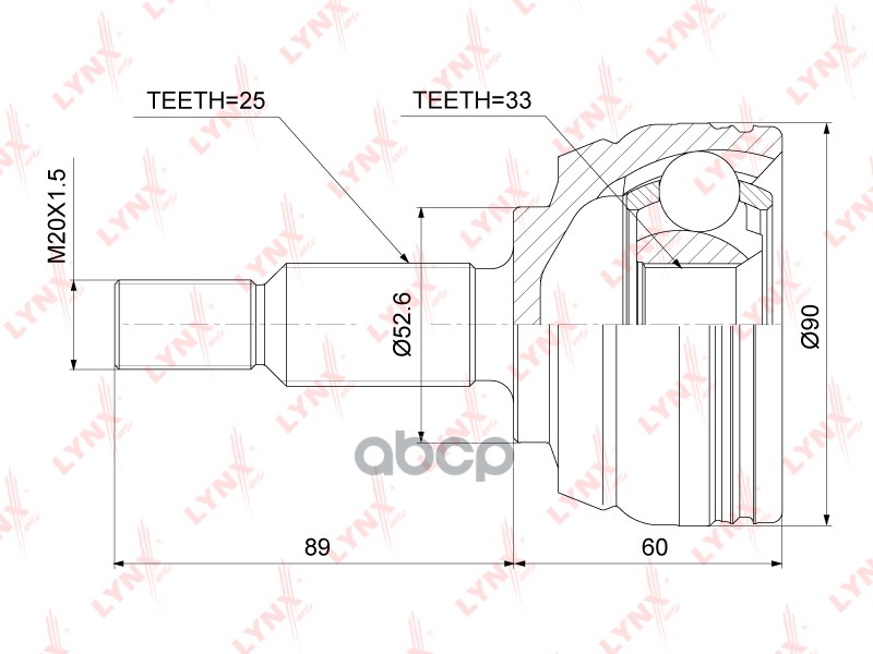 ШРУС наружный подходит для RENAULT Duster 1.5D-1.6 10 / Fluence 1.5D-2.0 10 / Megane III 1.4-1.9D 08 / Scenic III 1.4-1.6D 09...