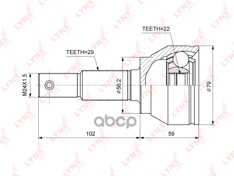 ШРУС наружный подходит для NISSAN Juke(F15) 1.6 10 CO-3868 LYNXauto арт. CO-3868