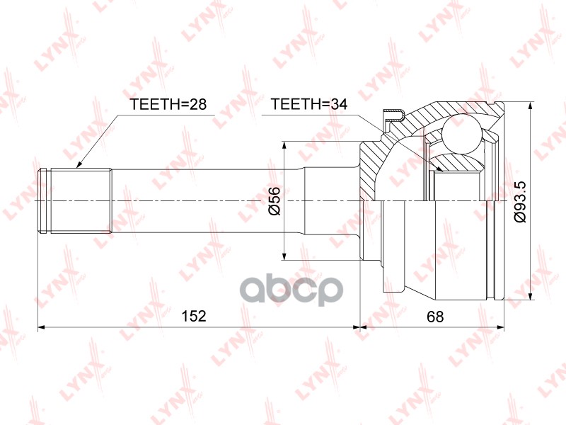 Шрус Внешний | Перед Прав/Лев | LYNXauto арт. CO3882