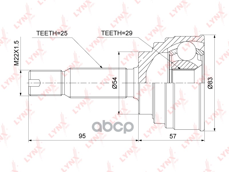 Шрус Внешний | Перед Прав/Лев | LYNXauto арт. CO3895A
