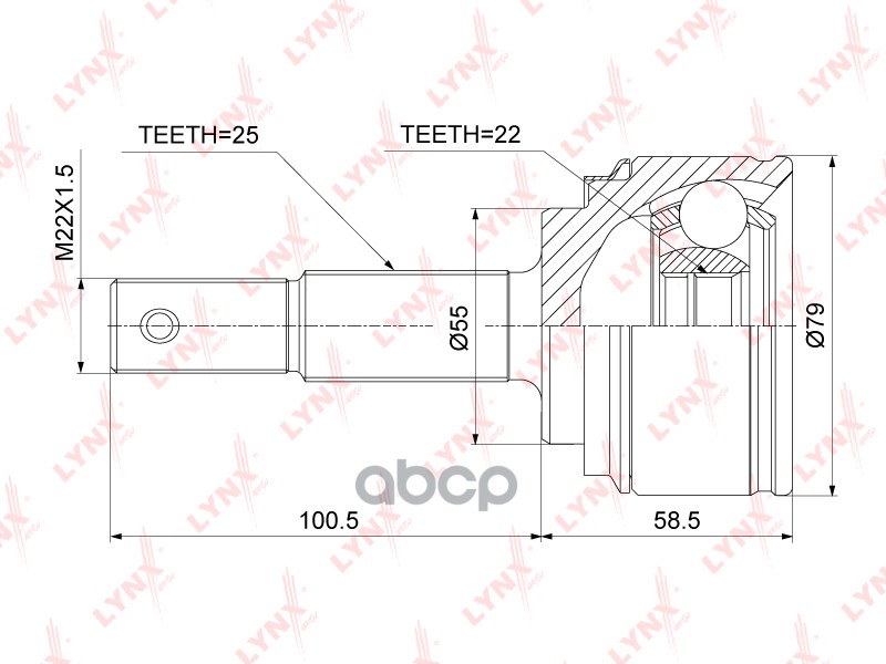 ШРУС наружный NISSAN Almera(N16) 1.5 00-06 / Almera Classic 1.6 06> LYNXauto арт. co-3896