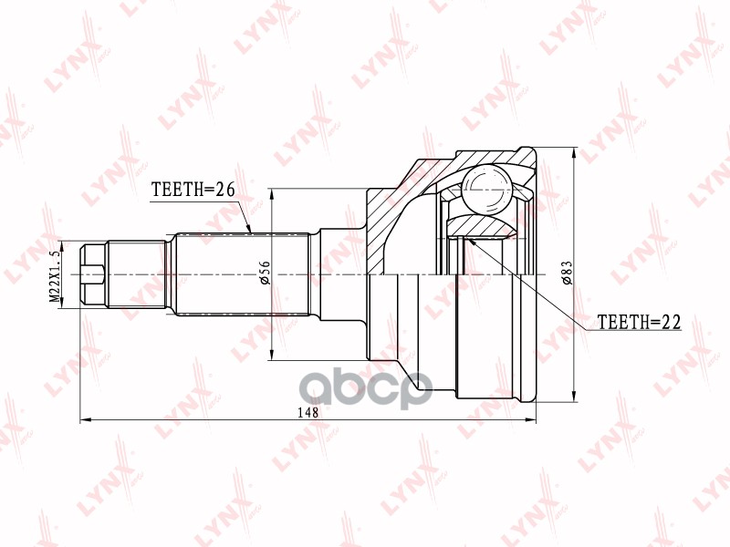 ШРУС наружный LYNXauto CO-4403 LYNXauto арт. CO-4403