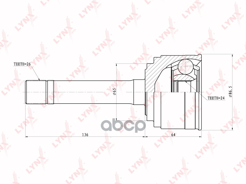 Шрус Наружный | Перед Прав/Лев | LYNXauto арт. CO4405