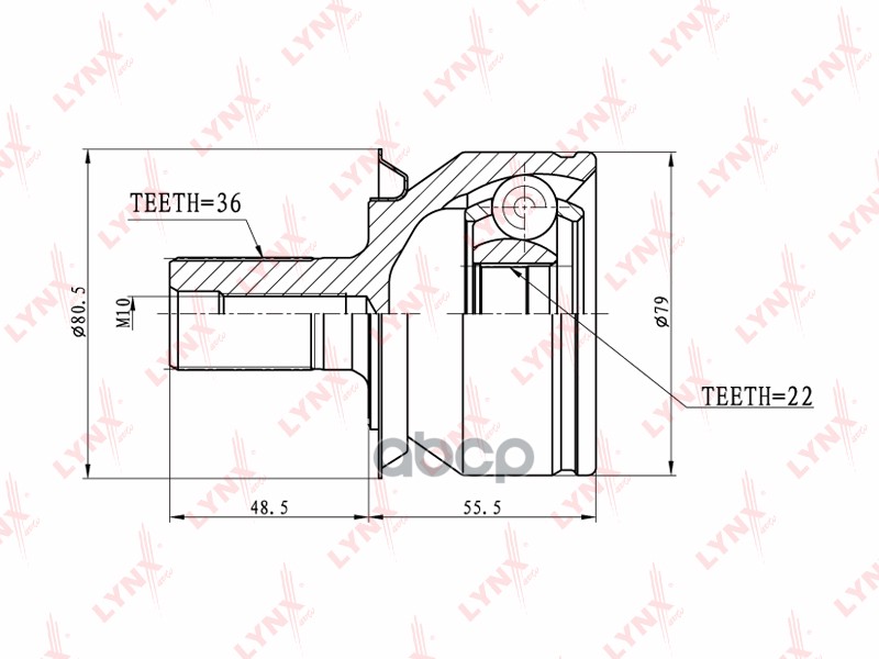 ШРУС наружный LYNXauto CO-5102 LYNXauto арт. CO-5102