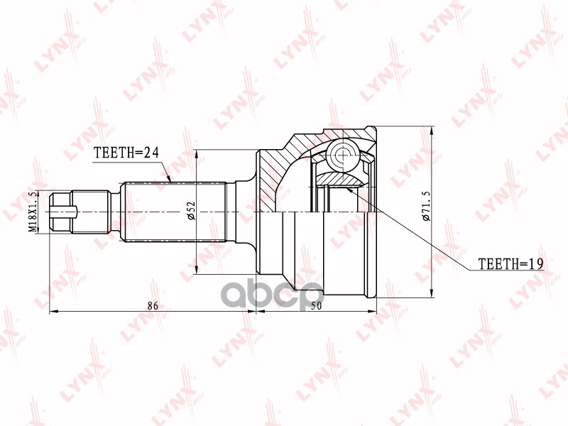 ШРУС наружный MAZDA Demio 1.3-1.5 98> LYNXauto арт. co-5107