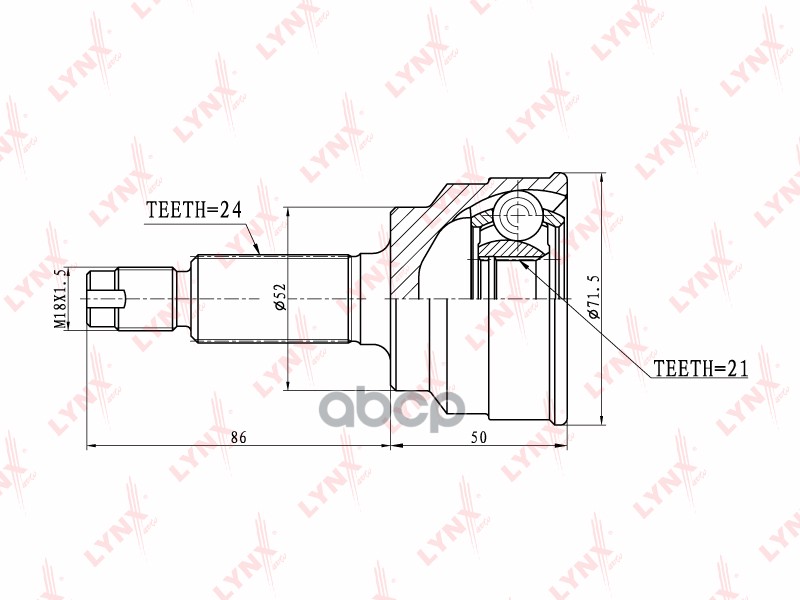 ШРУС наружный MAZDA 323/Familia/Laser 1.3 >94 LYNXauto арт. co-5109