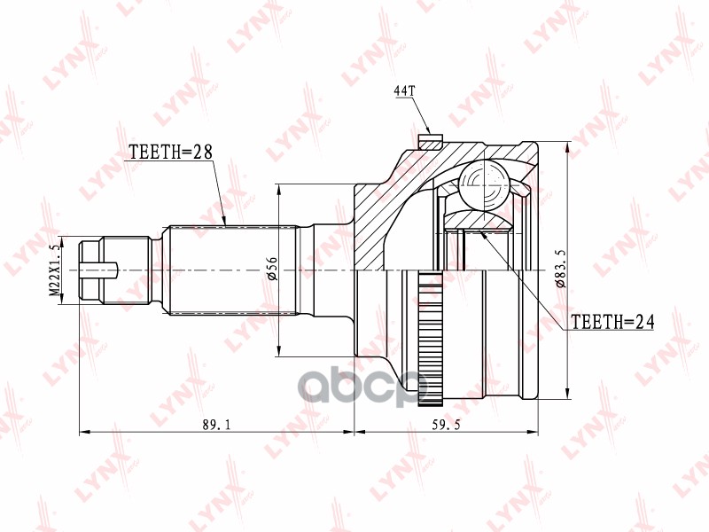 ШРУС наружный MAZDA Tribute 2.0-3.0 00-07 LYNXauto арт. co-5119a