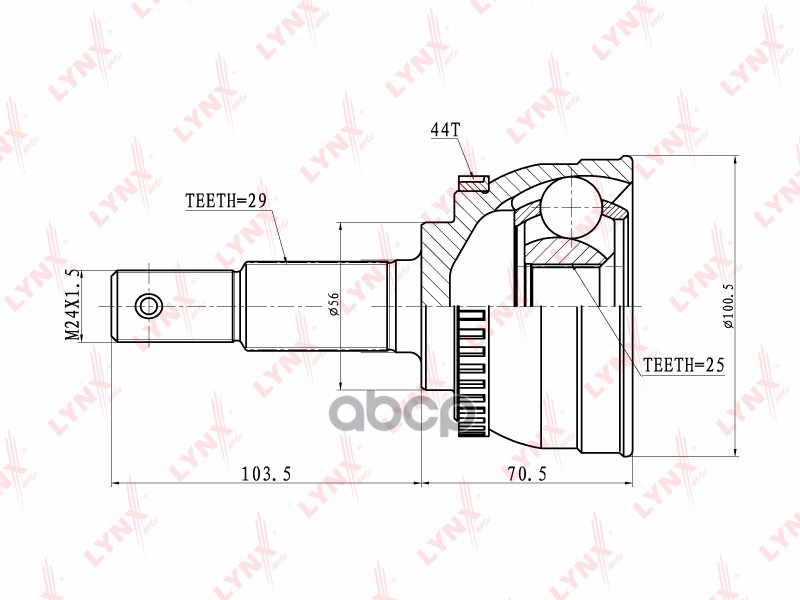 ШРУС наружный NISSAN X-Trail(T30) 2.0-2.5 01  CO-5301A LYNXauto арт. CO-5301A