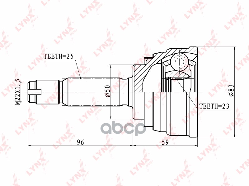 ШРУС наружный LYNXauto CO-5502 LYNXauto арт. CO-5502