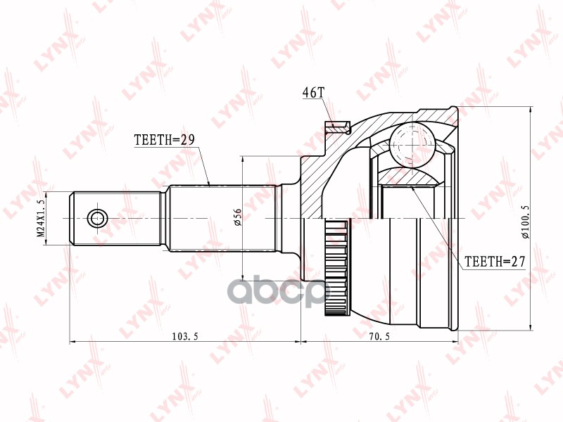 ШРУС наружный подходит для NISSAN Cefiro/Maxima 2.5-3.0  CO-5713A LYNXauto арт. CO-5713A