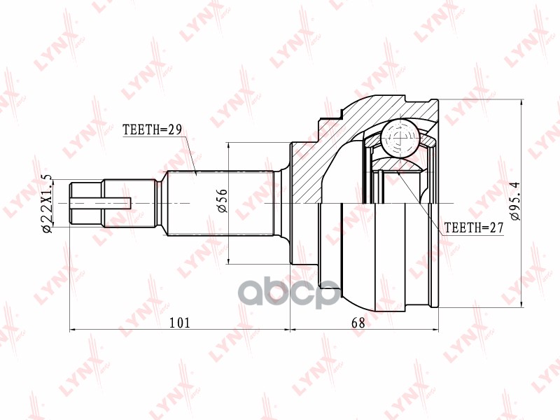 Шрус Наружный | Перед Прав/Лев | LYNXauto арт. CO5714