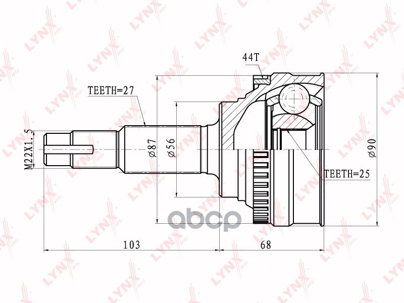 ШРУС наружный NISSAN Primera(P11) 2.0 96-02 LYNXauto арт. co-5718a