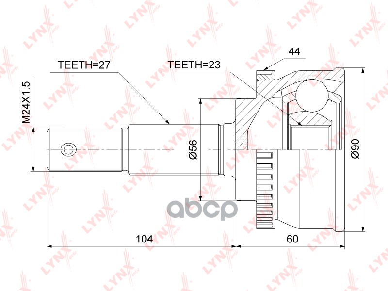 Шрус Наружный Nissan Almera Tino 1.8 00-01 / Avenir(W11) 1.8 98-05 / Primera(P11) 1.8-20 95-01 LYNXauto арт. co-5764a