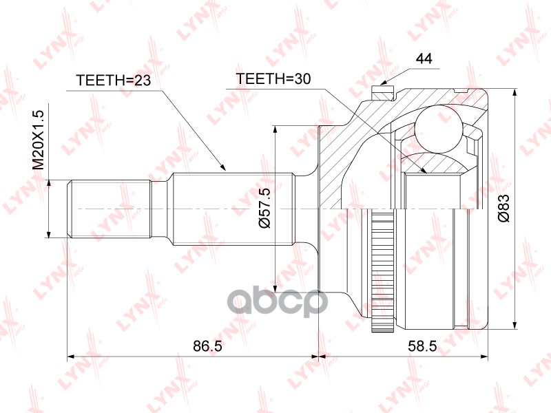 Шрус LYNXauto CO-6322A LYNXauto арт. CO-6322A