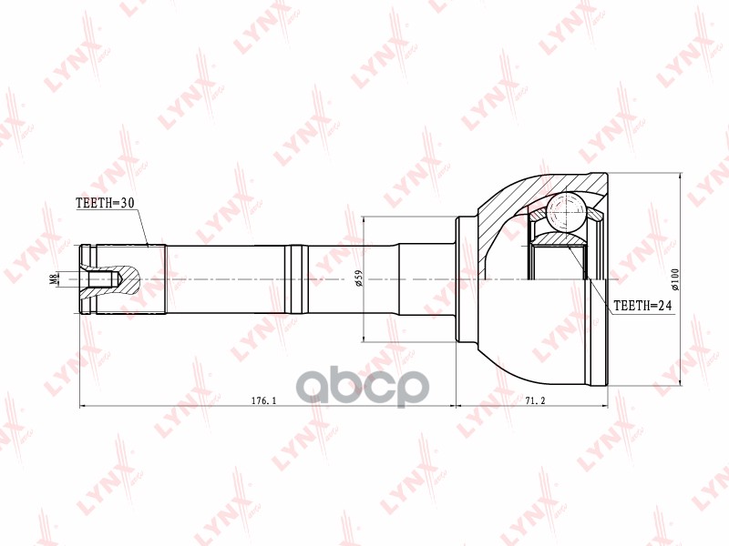 ШРУС наружный TOYOTA Land Cruiser 4.2TD-4.5 90-97 LYNXauto арт. co-7531