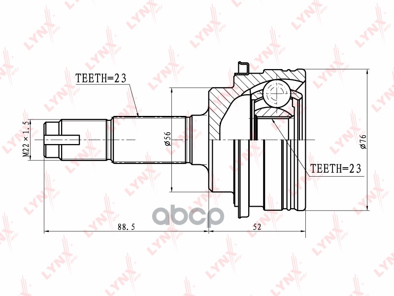 Шрус Наружный | Перед Прав/Лев | LYNXauto арт. CO7539