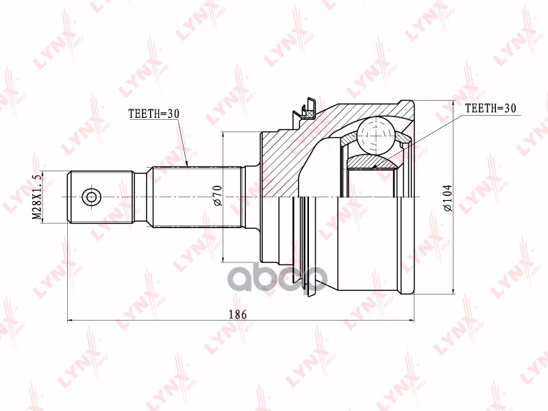 ШРУС наружный LYNXauto CO-7544 LYNXauto арт. CO-7544