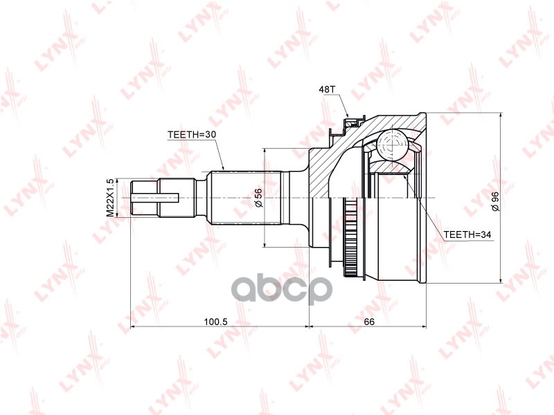 Шрус Наружный | Перед Прав/Лев | LYNXauto арт. CO7567A