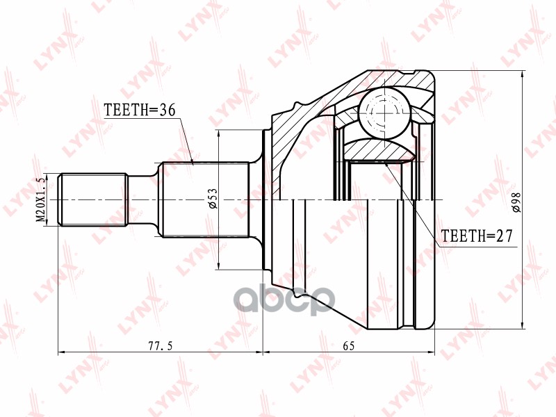 Шрус Наружный | Перед Прав/Лев | LYNXauto арт. CO8004
