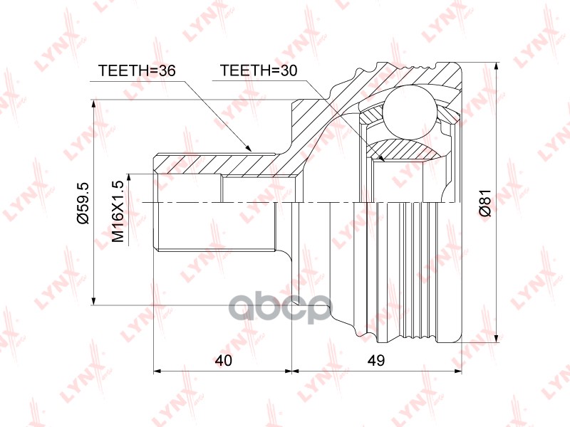 ШРУС наружный LYNXauto CO-8009 LYNXauto арт. CO-8009