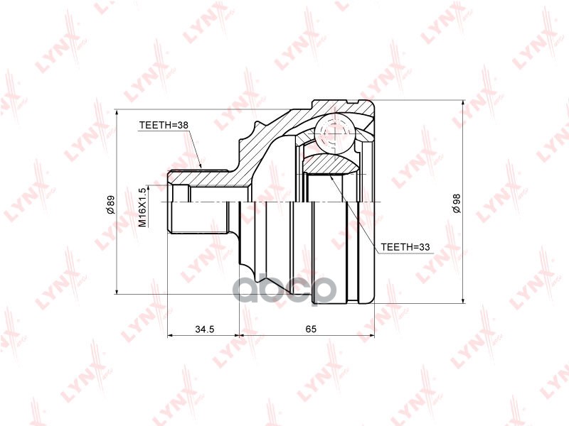 ШРУС наружный подходит для VW Transporter 4 1.9D-2.5 90-03  CO-8022 LYNXauto арт. CO-8022