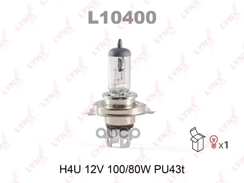 Лампа галогенная  H4U 12V 100/80W PU43T-38 LYNXauto арт. l10400