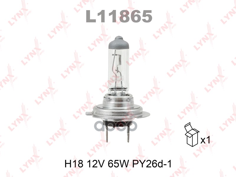 Лампа галогенная H18 12V 65W PY26d-1 LYNXauto арт. l11865