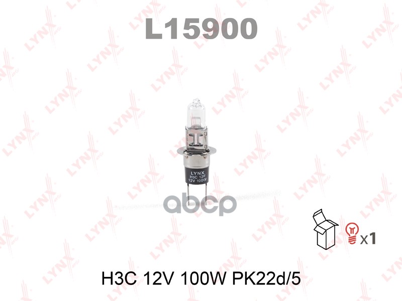 Лампа H3c 12V 100W Pk22d/5 LYNXauto арт. L15900