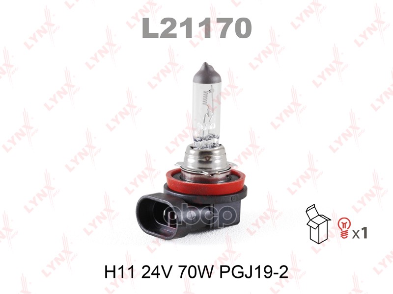 Лампа галогеновая H11 24V 70W PGJ19-2  L21170 LYNXauto арт. L21170