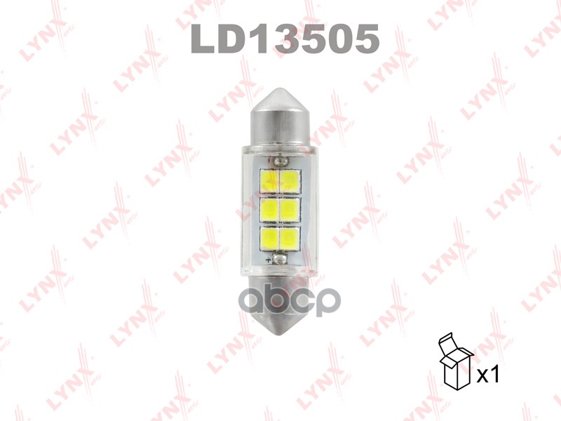 Лампа светодиодная LED C5W T11X35mm 12V SV8 5 6900K LYNXauto арт. ld13505