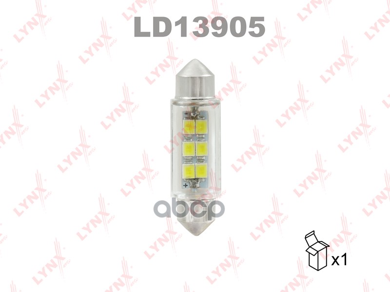 Лампа светодиодная 12V C5W 5W SV8,5 6900K LYNXauto LED 1 шт. картон T11X39mm LD13905 LYNXauto арт. LD13905