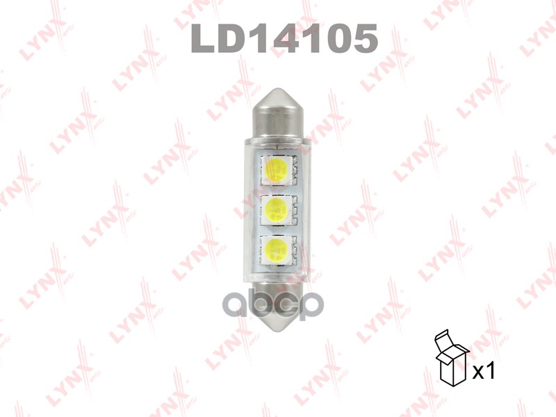 Лампа светодиодная LED C5W T11X41mm 12V SV8 5 7000K LYNXauto арт. ld14105