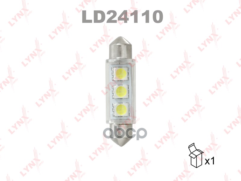 Лампа светодиодная LED C5W T11X41mm 24V SV8 5 7300K LYNXauto арт. ld24110