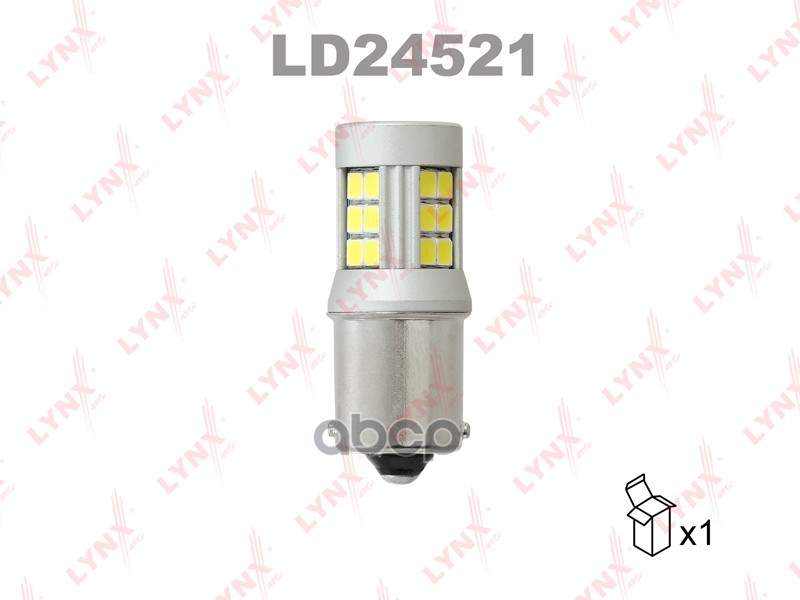 Лампа светодиодная 24V P21W 21W BA15s 6200K LYNXauto LED 1 шт. картон S25 LD24521 LYNXauto арт. LD24521