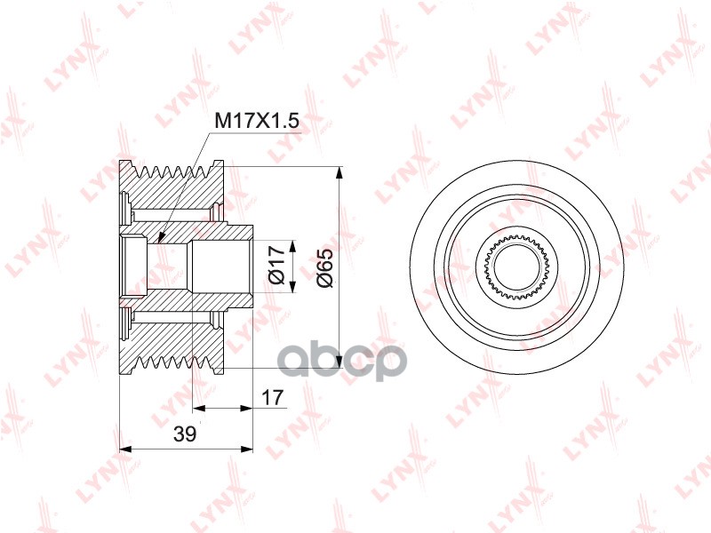 Обгонная Муфта Шкива Генератора LYNXauto арт. PA1124