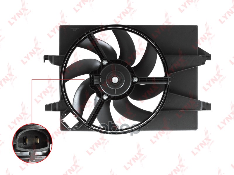 Вентилятор радиатора с кожухом FORD Fiesta V 1.25-1.4 01> / Fusion 1.25-1.4 02>  MAZDA 2(DY) 1.25-1. LYNXauto арт. rf-1012