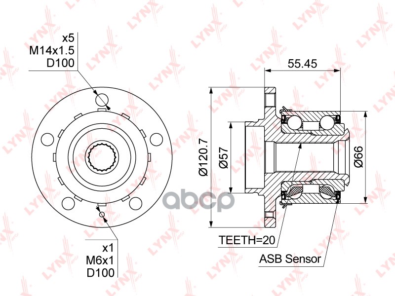 Ступица Колеса | Перед Прав/Лев | LYNXauto арт. WH1205