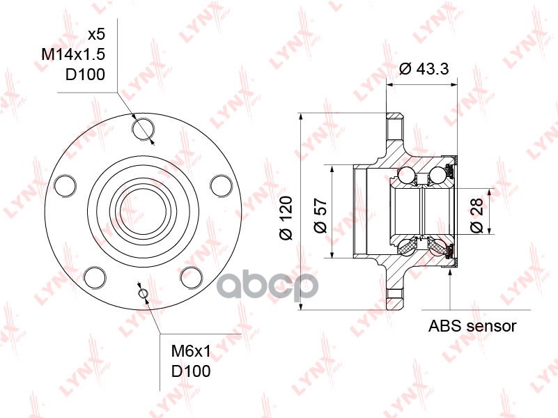 Подшипник ступицы задний LYNXauto WH-1209 LYNXauto арт. WH-1209