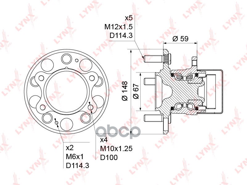 Ступица задняя в сборе (с ABS) подходит для HYUNDAI Elantra(HD) 1.6 06-11 / i30(F/GD) 1.4-1.6 07, KIA Ceed 1.4-2.0 06 WH-1240...