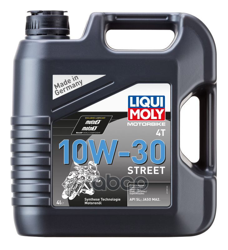 Нс-Синт.мот.масло Д/4-Т.мотоц. Motorbike 4T Street 10W-30 Sl, Ma-2(4Л) 1688 LIQUI MOLY арт. 1688