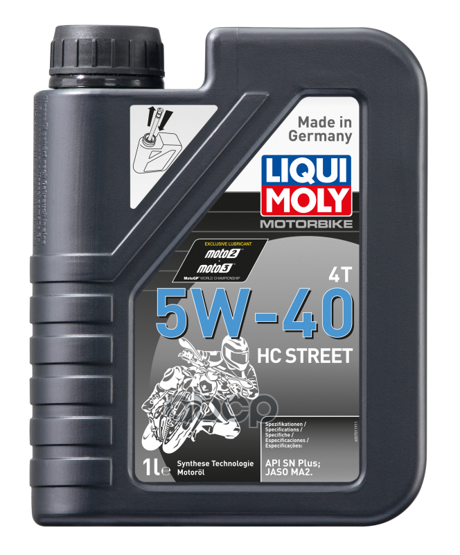 Масло моторное синтетическое НС-для 4-т мотоц Motorbike 4T HC Street 5W-40 SN MA2 1л 20750 LIQUI MOLY арт. 20750